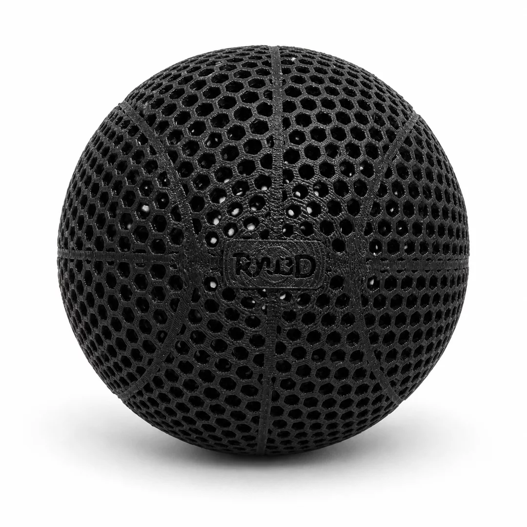 Airless 靭 -JIN- basketball, black, with Ryu3D logo